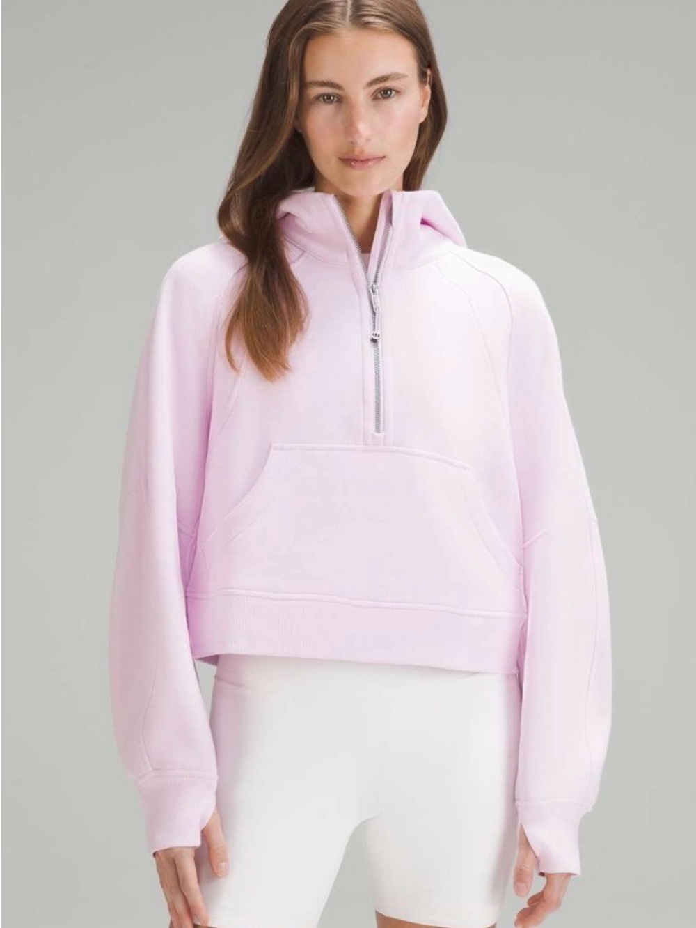 Lululemon Scuba Oversized Half-Zip Hoodie Meadowsweet Pink Size XS